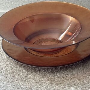 Recycled glass bowl and Platter